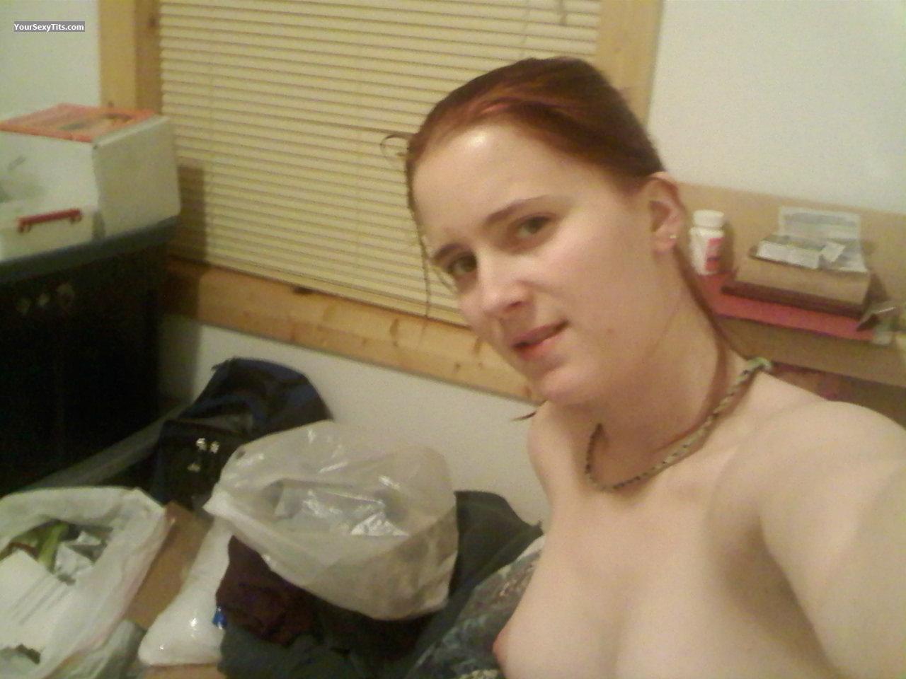 Tit Flash: My Medium Tits (Selfie) - Topless Debra from United States
